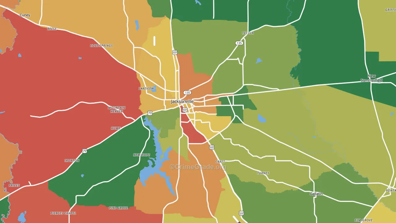 75766, TX Map of Theft Rates