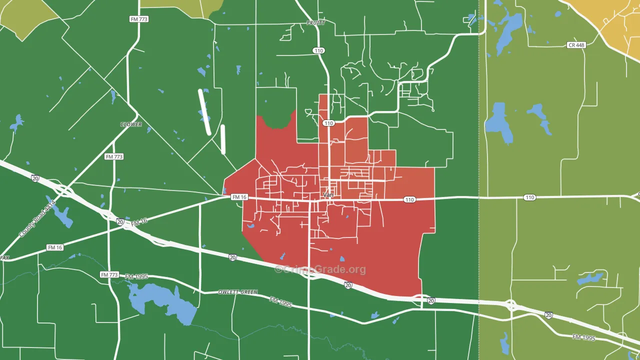 75790, TX Map of Theft Rates