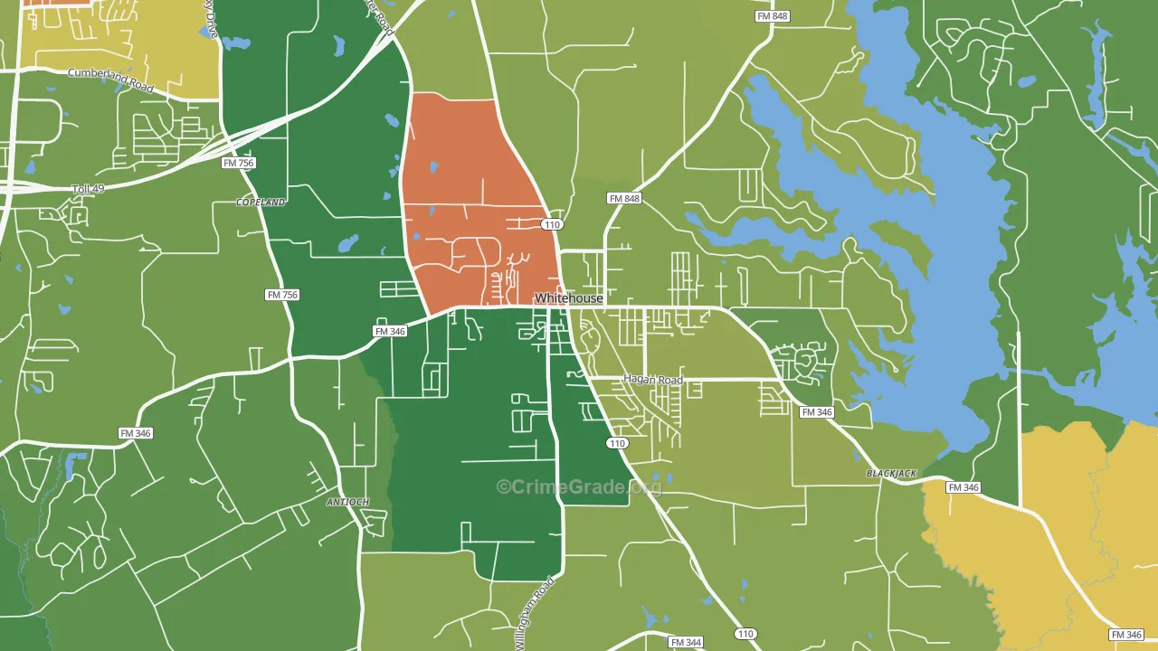 75791, TX Map of Theft Rates