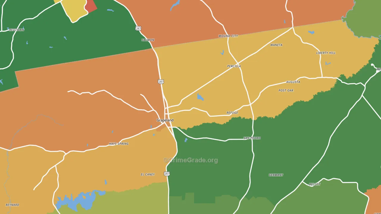 75844, TX Map of Theft Rates
