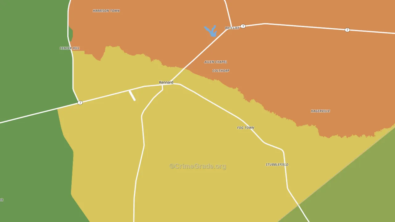 75847, TX Map of Theft Rates