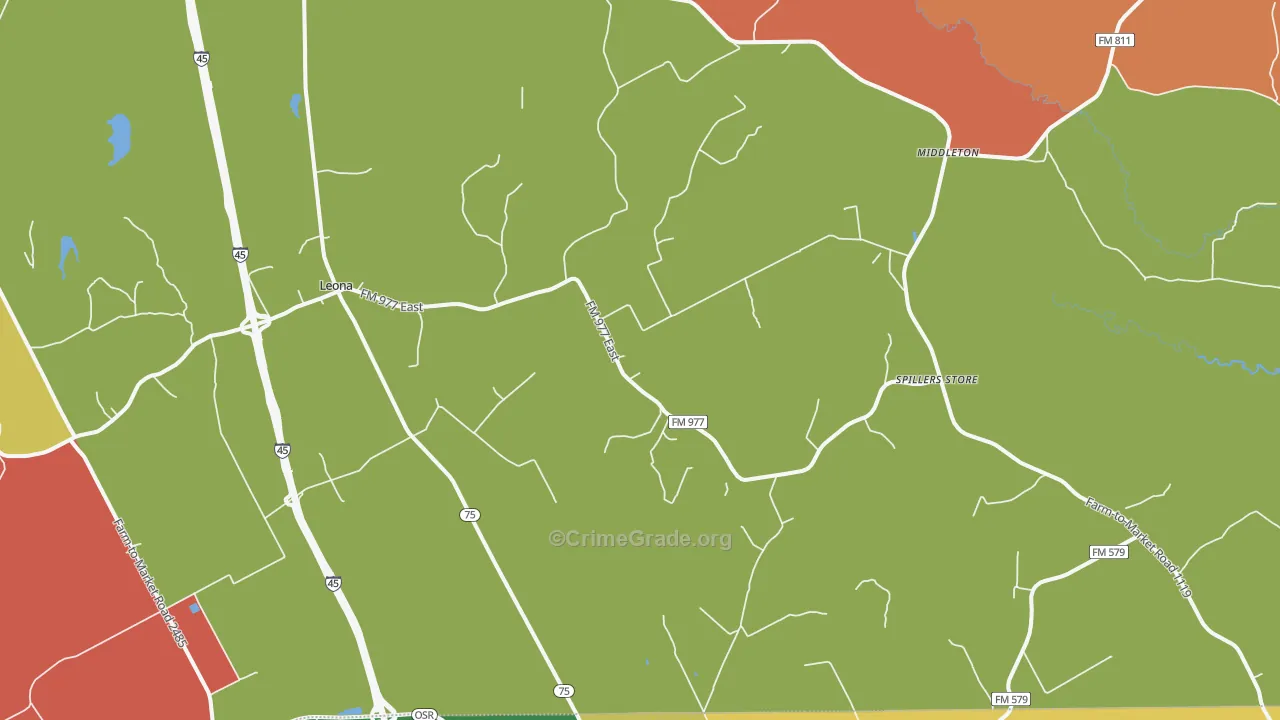 75850, TX Map of Theft Rates