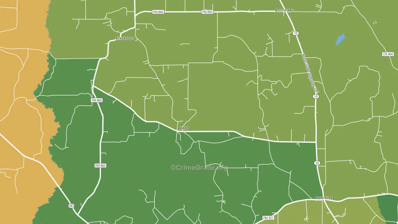 75853, TX Map of Theft Rates