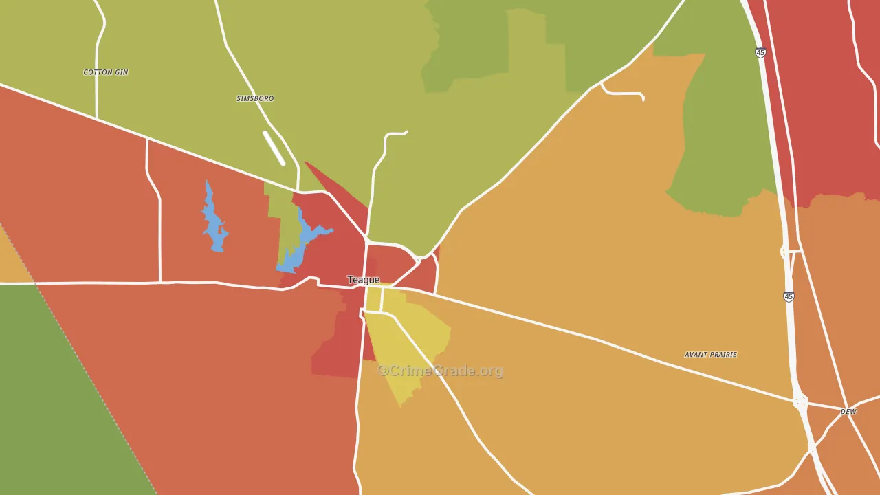 75860, TX Map of Theft Rates