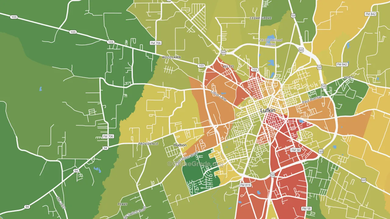 75904, TX Map of Theft Rates