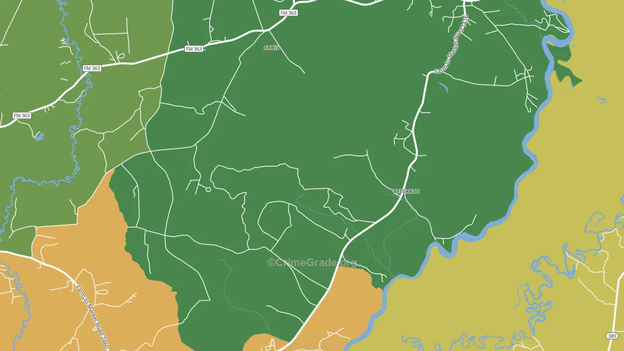 75928, TX Map of Theft Rates