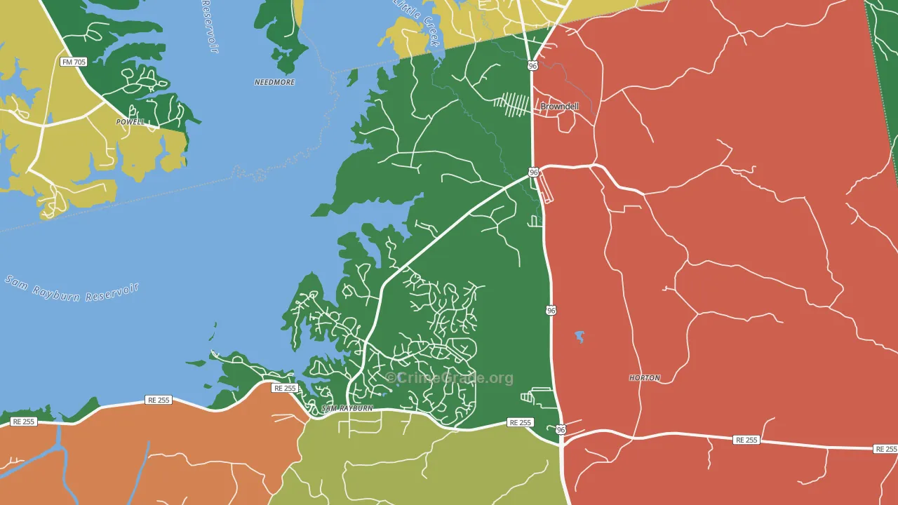 75931, TX Map of Theft Rates