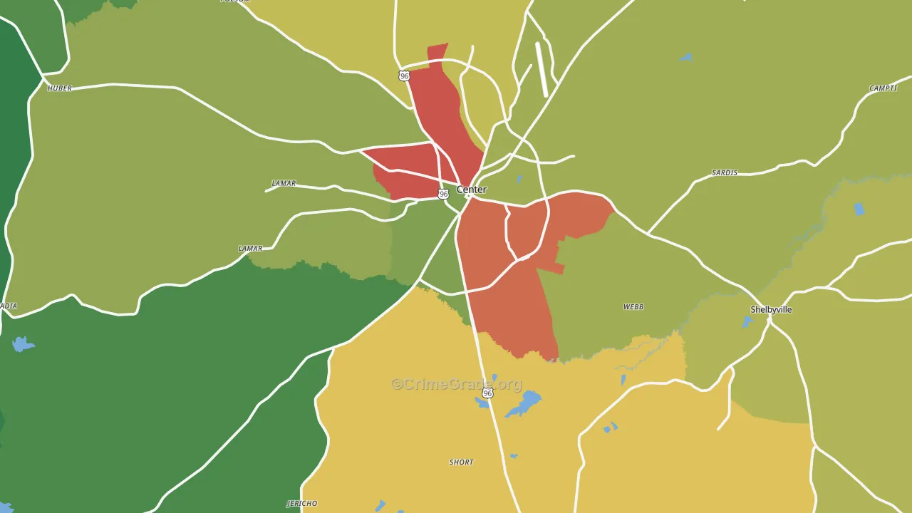75935, TX Map of Theft Rates