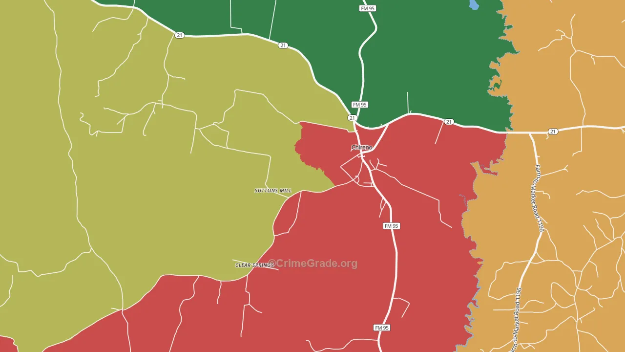 75937, TX Map of Theft Rates
