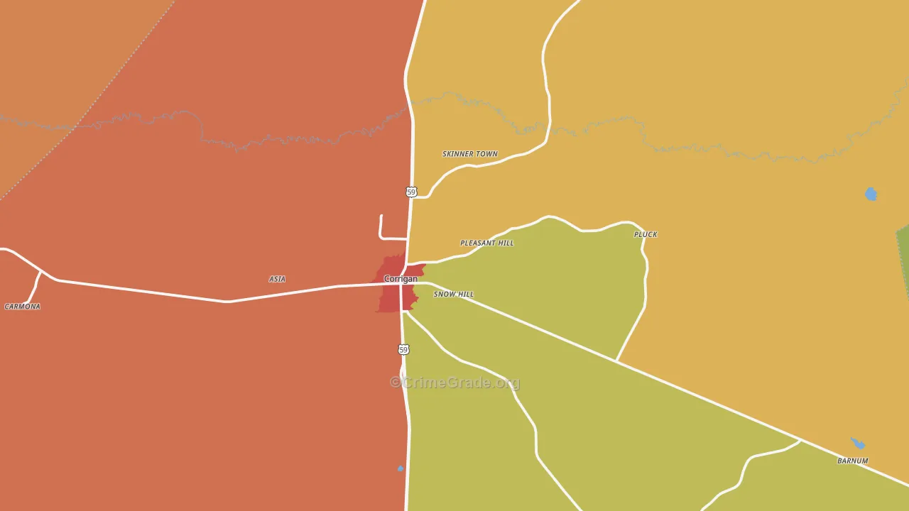 75939, TX Map of Theft Rates