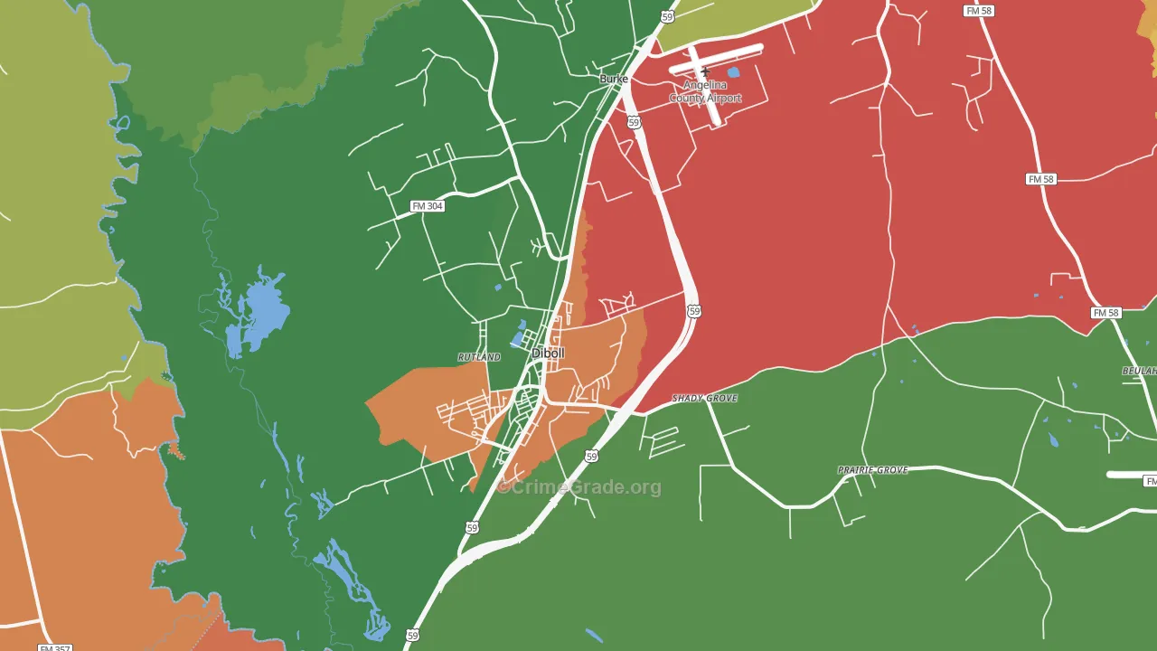 75941, TX Map of Theft Rates