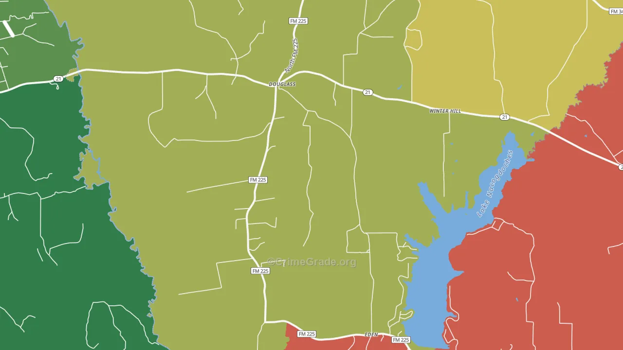 75943, TX Map of Theft Rates
