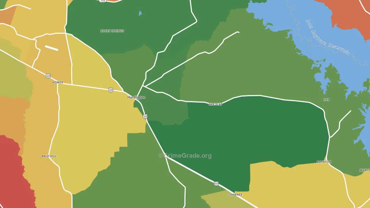 75949, TX Map of Theft Rates