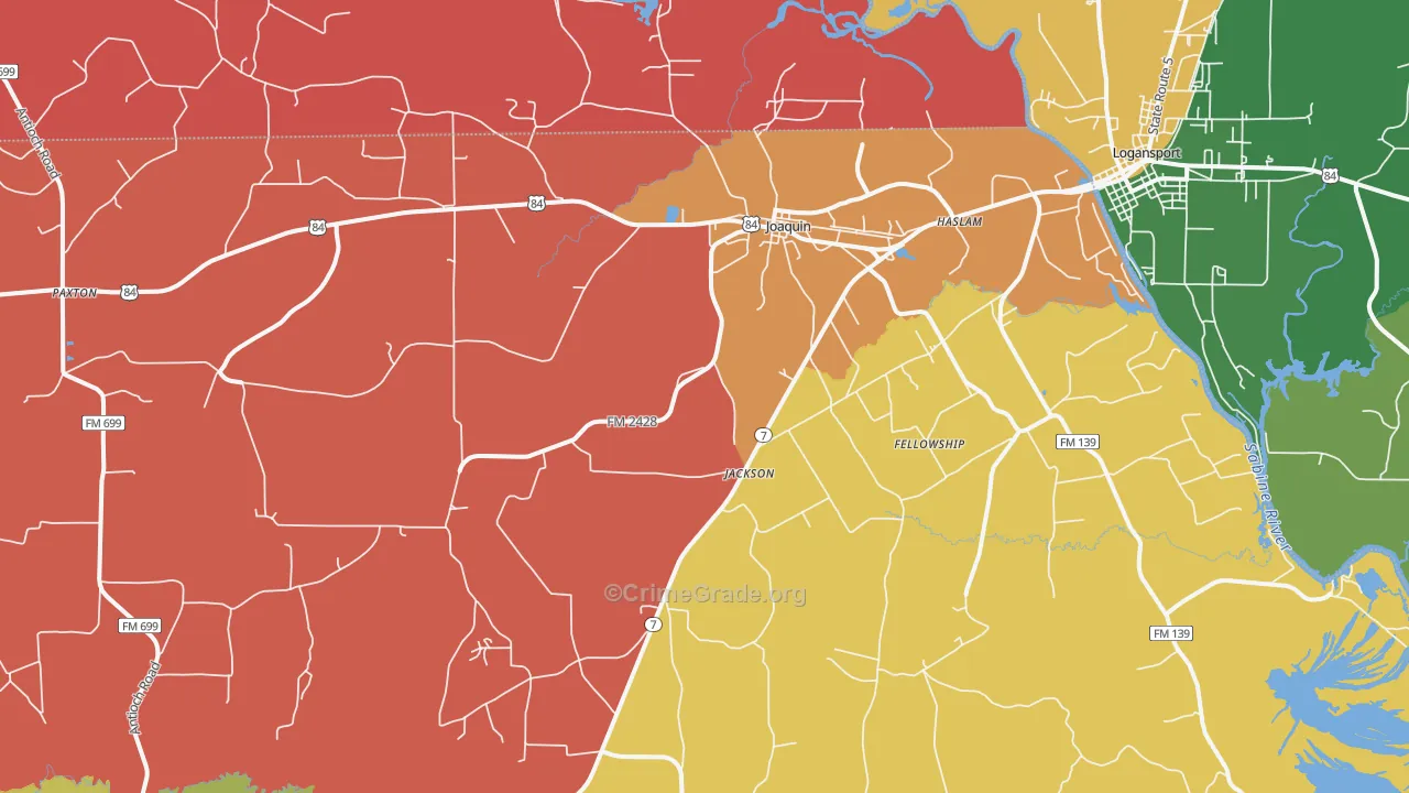 75954, TX Map of Theft Rates