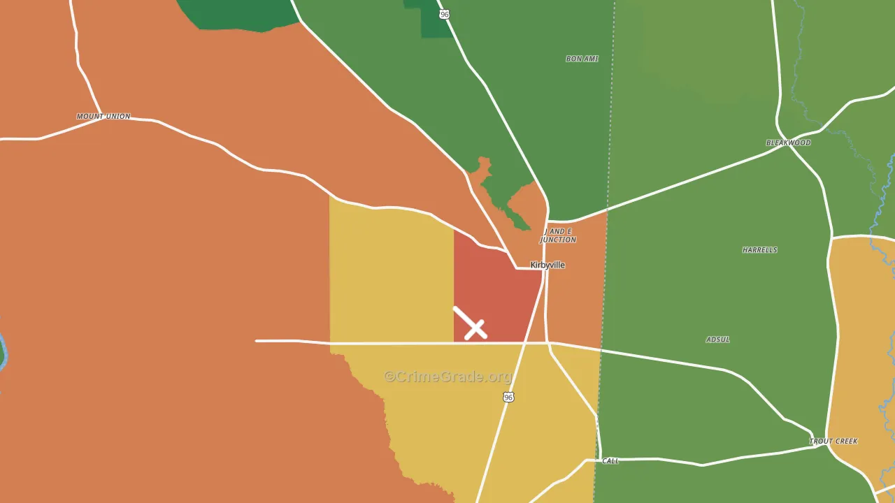 75956, TX Map of Theft Rates