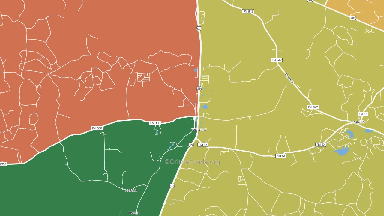 75960, TX Map of Theft Rates
