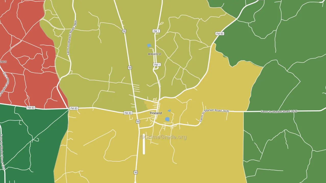 75968, TX Map of Theft Rates