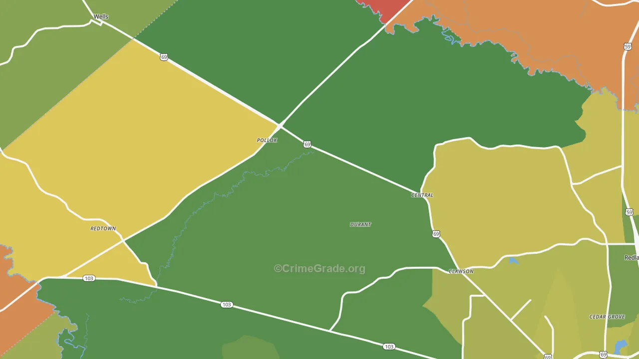 75969, TX Map of Theft Rates