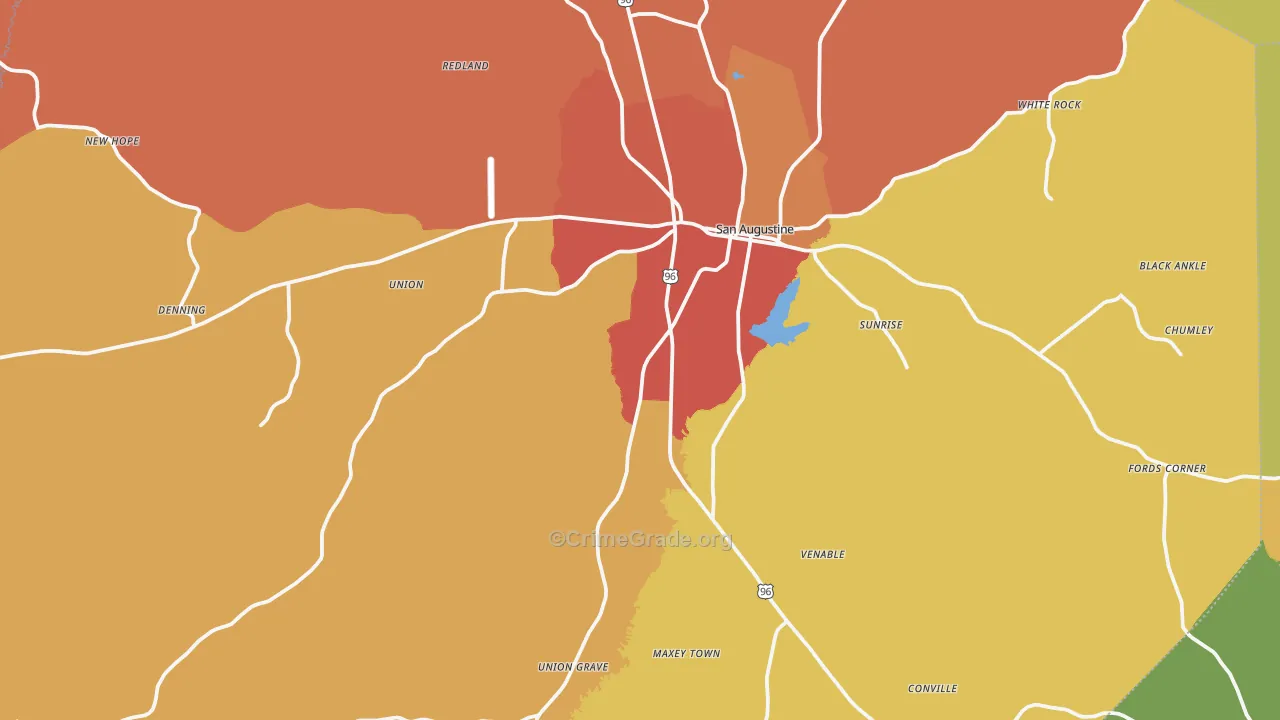 75972, TX Map of Theft Rates