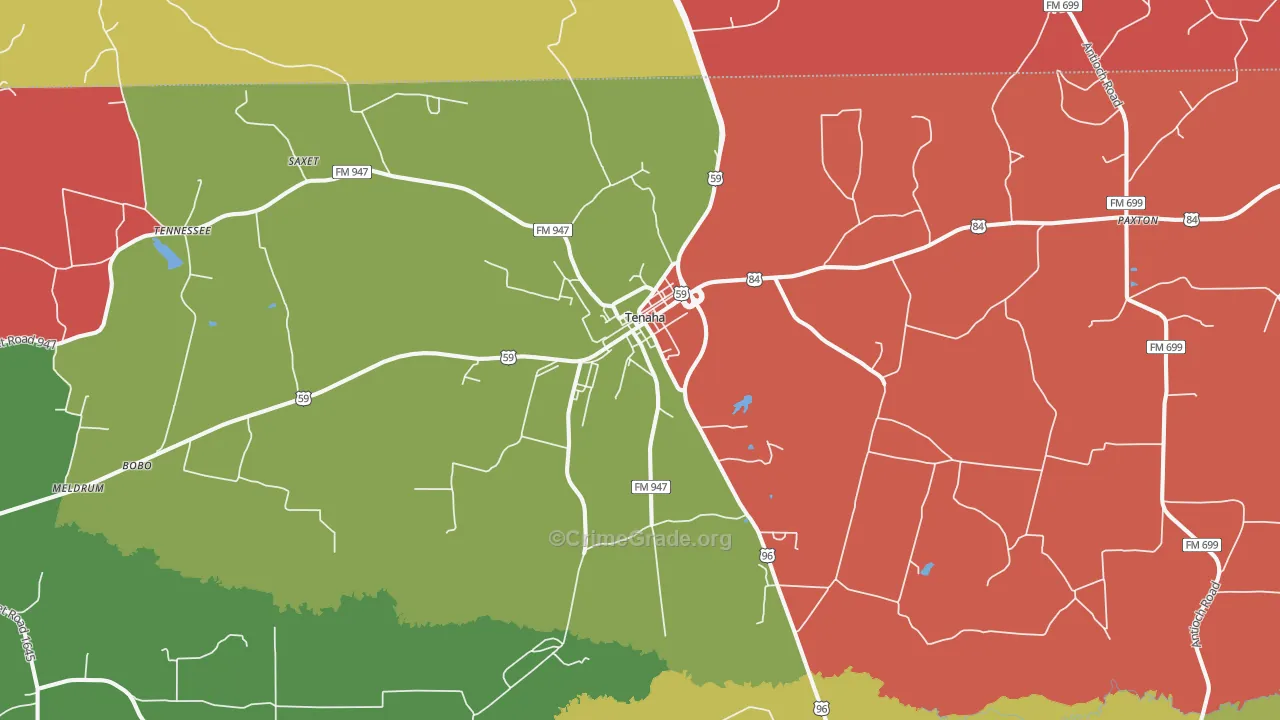 75974, TX Map of Theft Rates