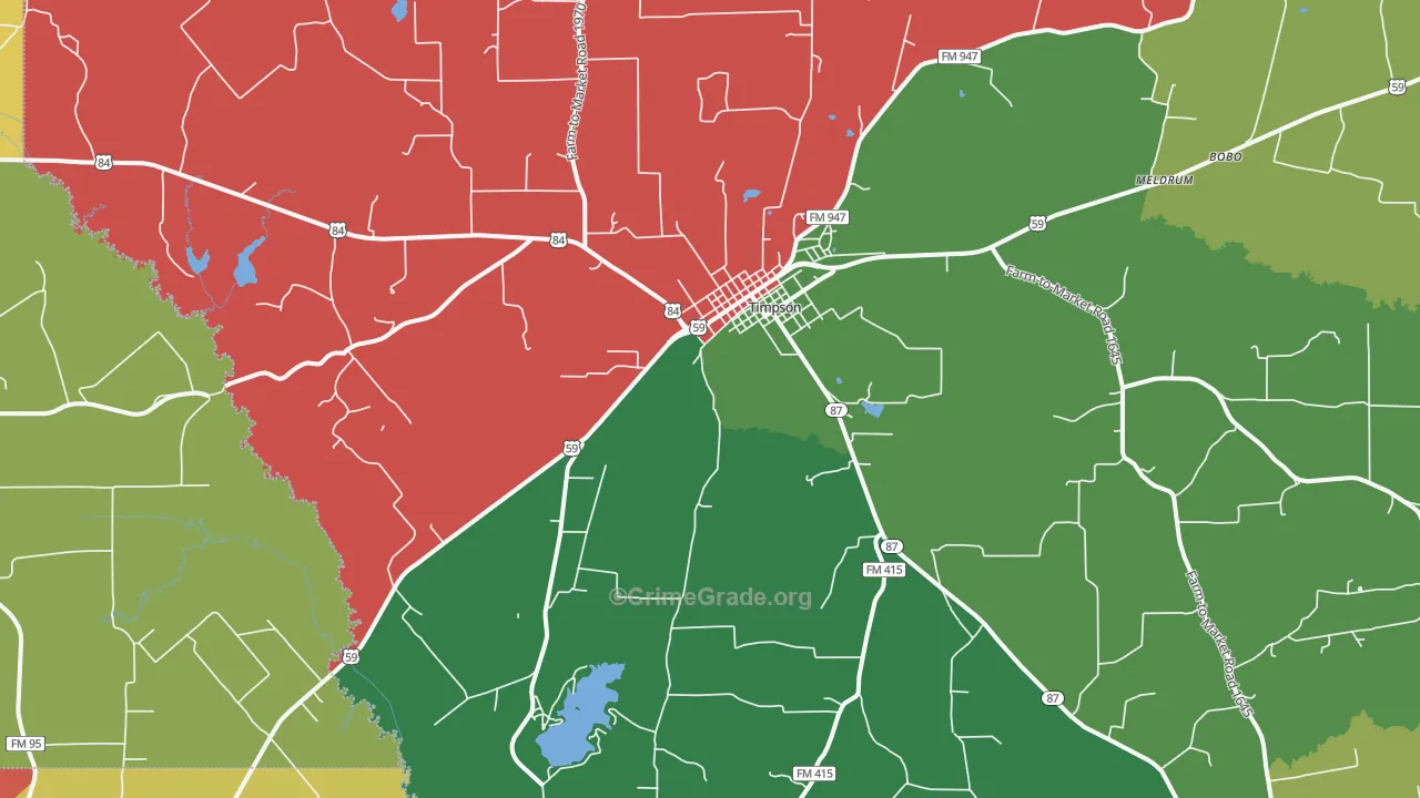 75975, TX Map of Theft Rates