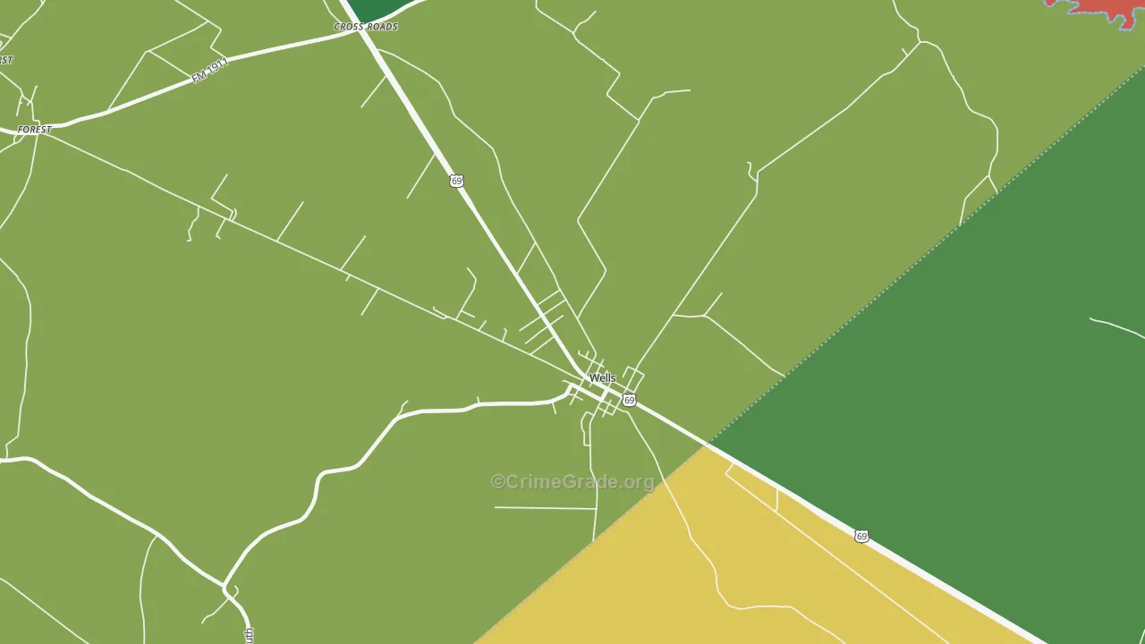 75976, TX Map of Theft Rates