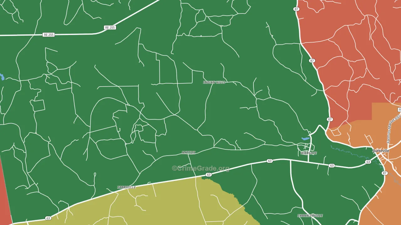 75977, TX Map of Theft Rates
