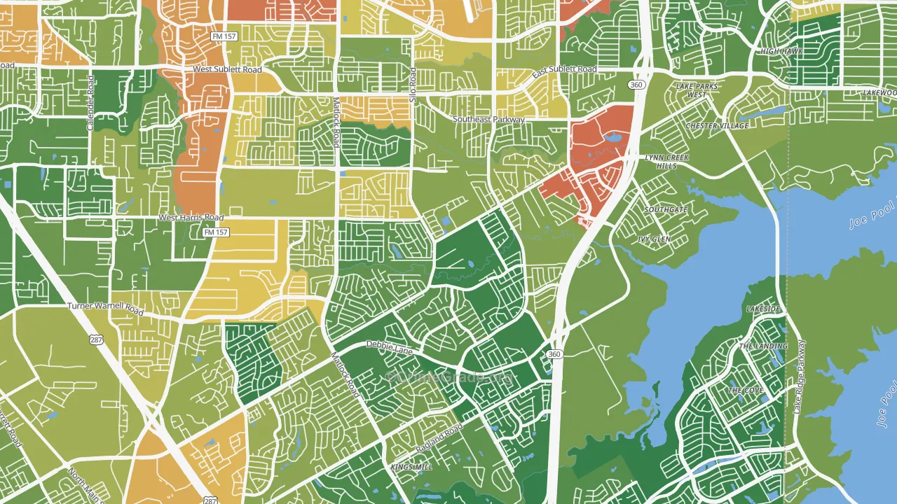 76002, TX Map of Theft Rates