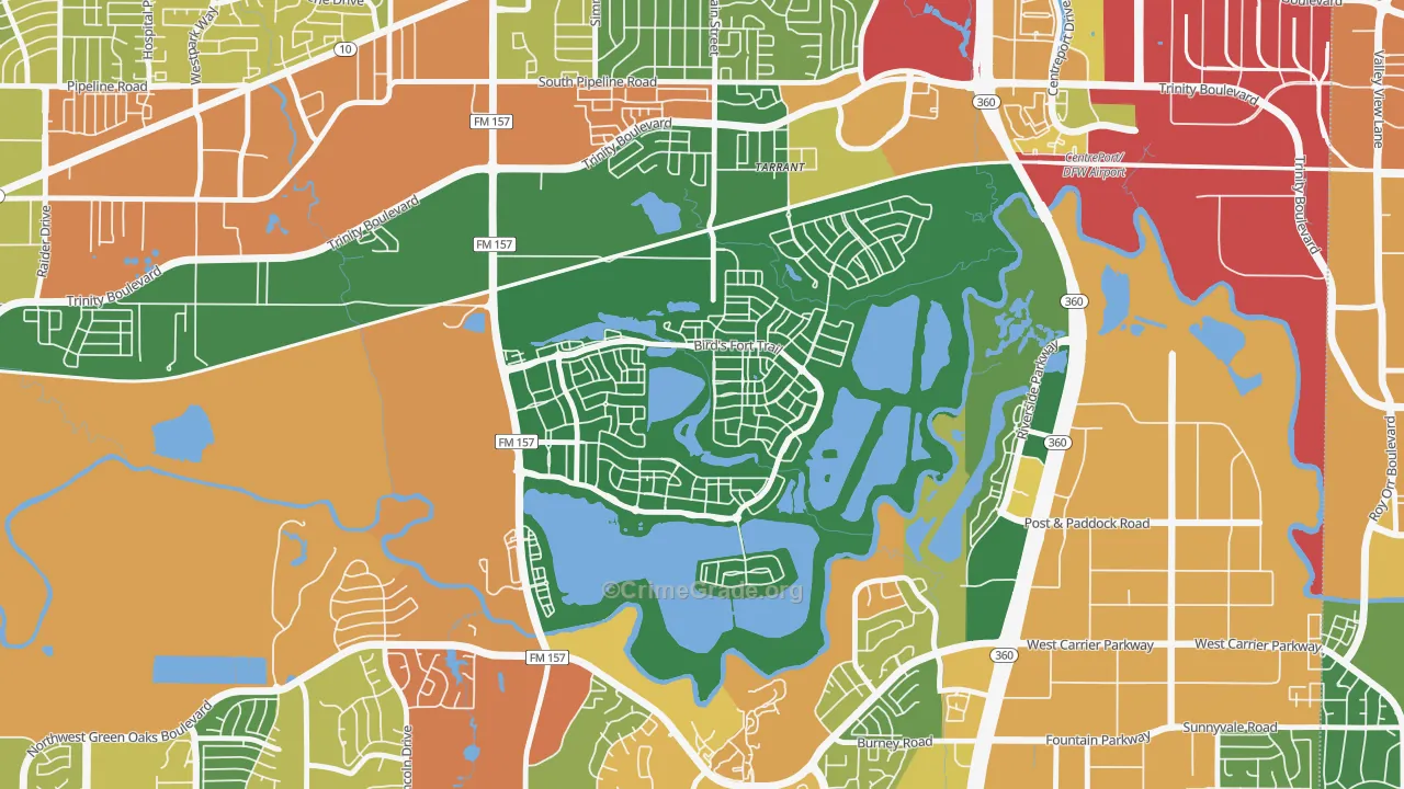 76005, TX Map of Theft Rates