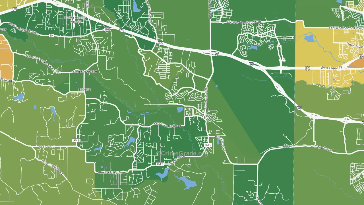 76008, TX Map of Theft Rates