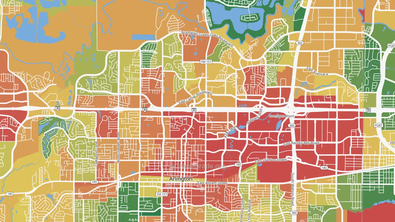 76011, TX Map of Theft Rates