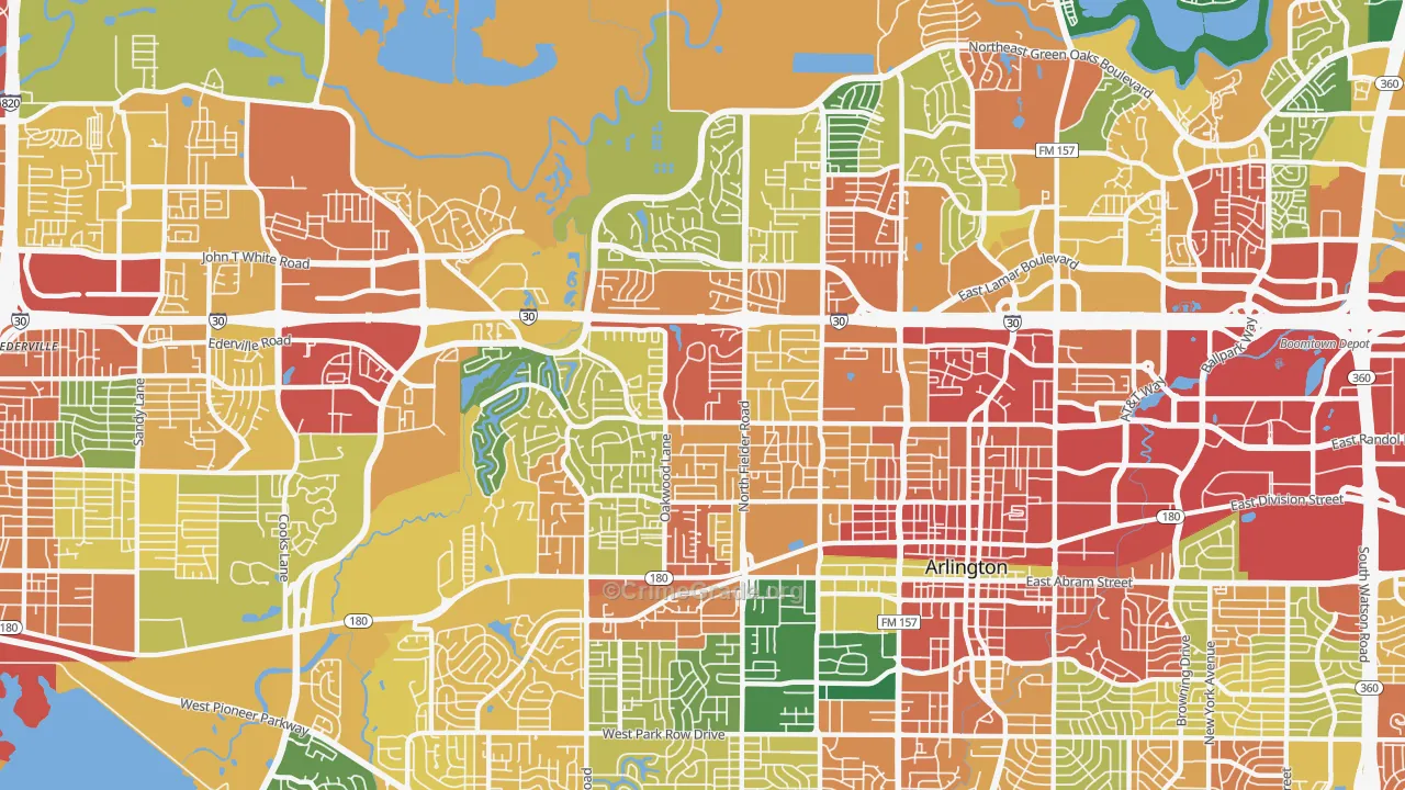 76012, TX Map of Theft Rates