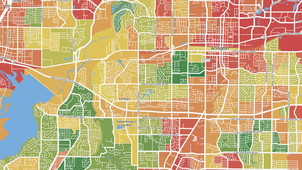 76013, TX Map of Theft Rates