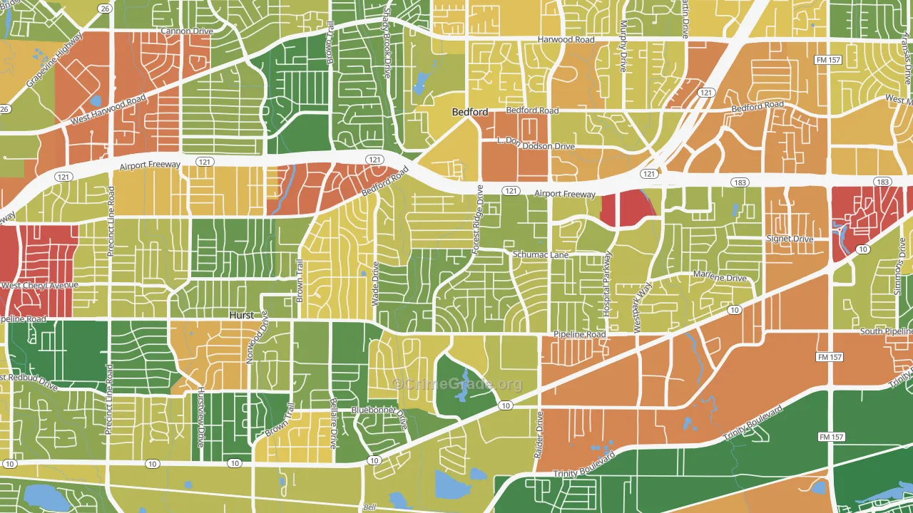 76022, TX Map of Theft Rates