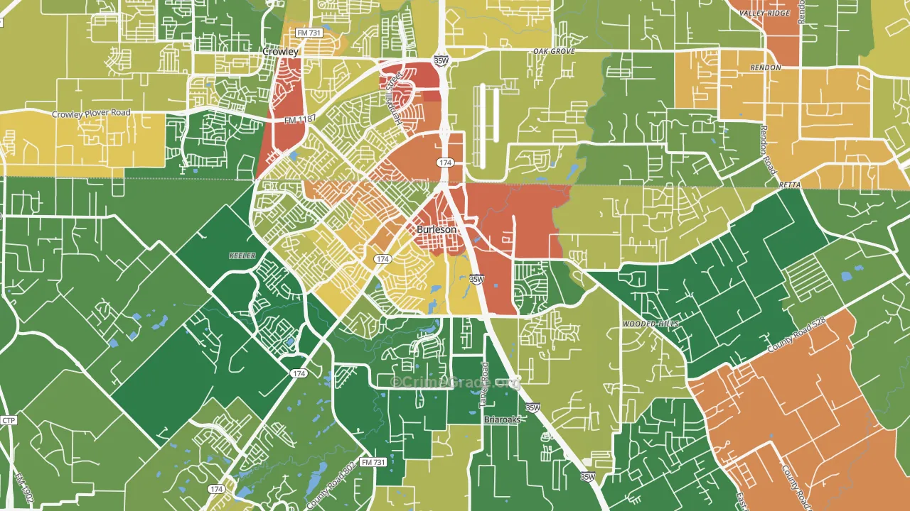 76028, TX Map of Theft Rates