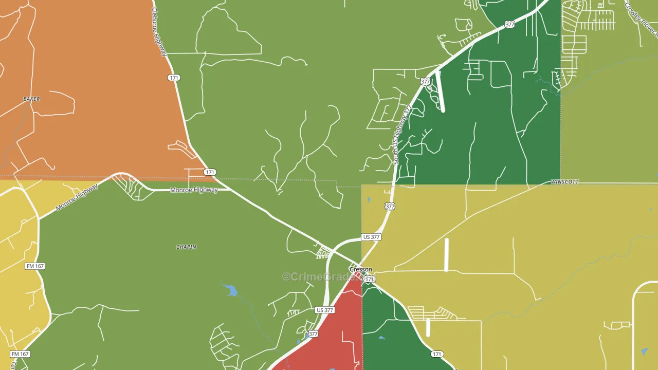 76035, TX Map of Theft Rates