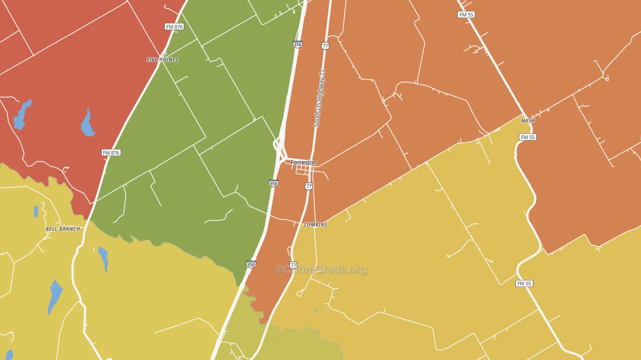 76041, TX Map of Theft Rates