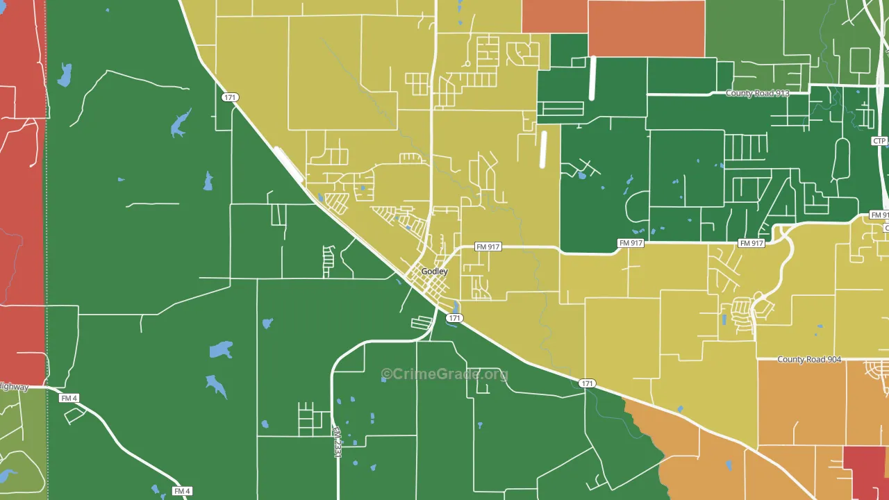 76044, TX Map of Theft Rates