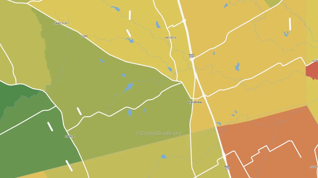 76050, TX Map of Theft Rates