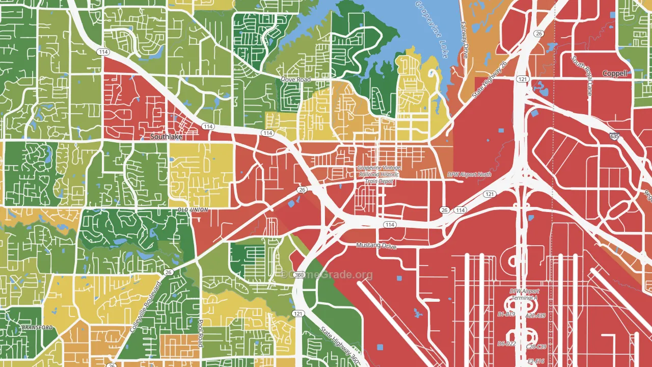 76051, TX Map of Theft Rates