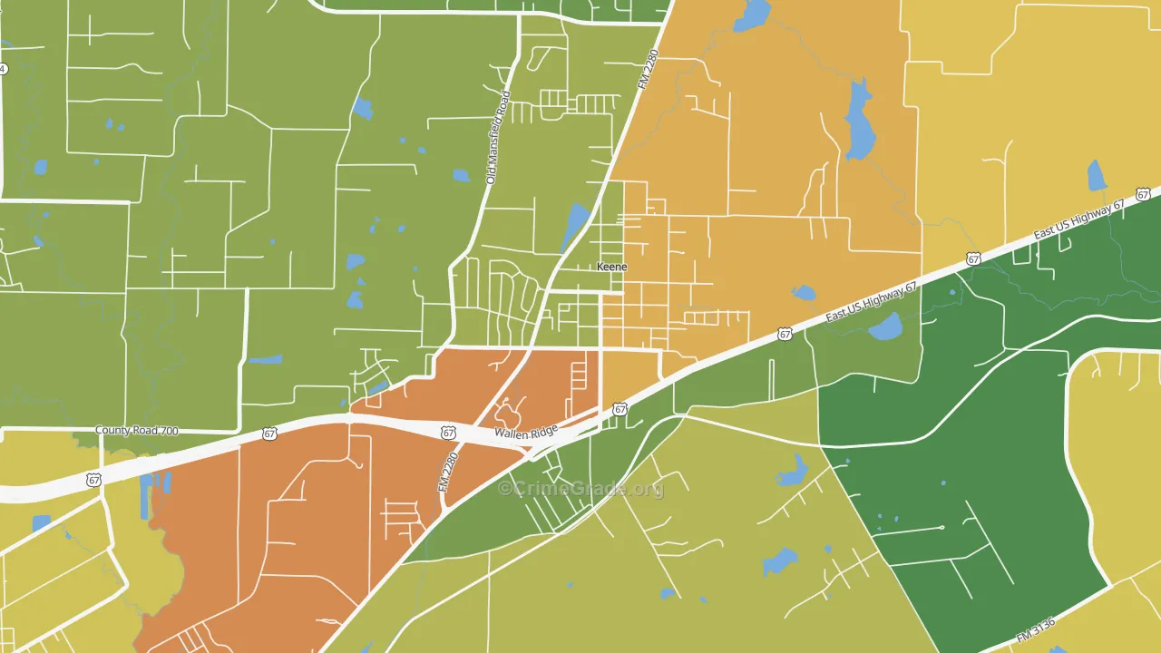 76059, TX Map of Theft Rates