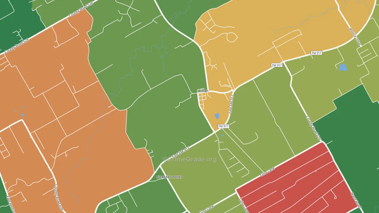 76061, TX Map of Theft Rates