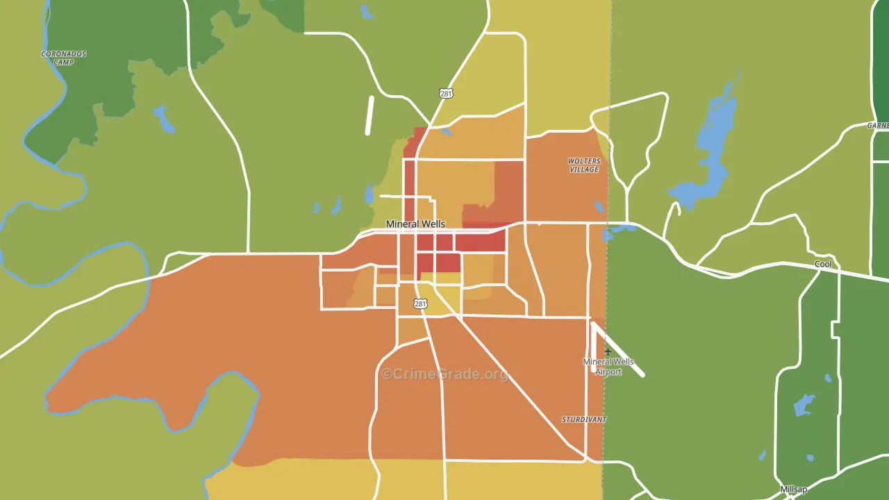 76067, TX Map of Theft Rates