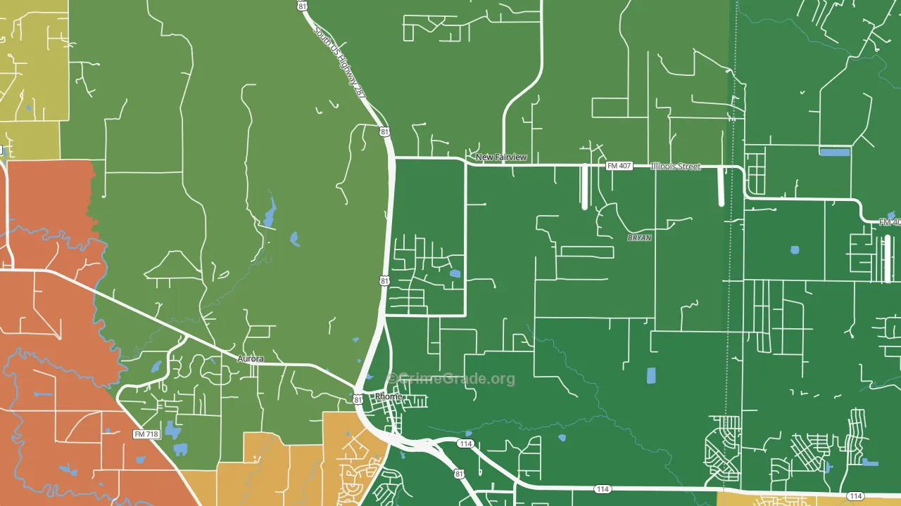 76078, TX Map of Theft Rates