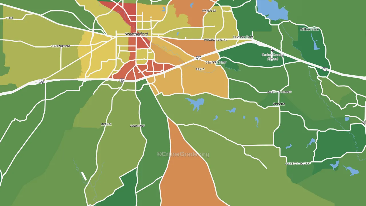 76087, TX Map of Theft Rates