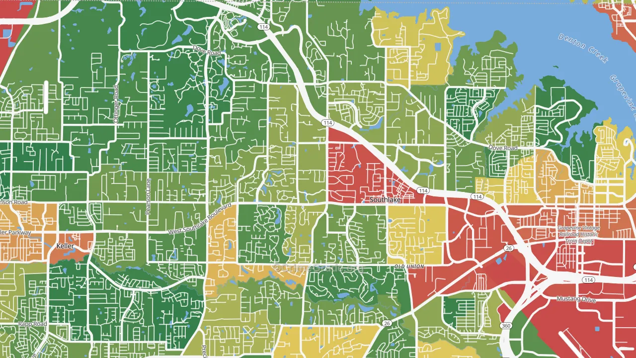 76092, TX Map of Theft Rates