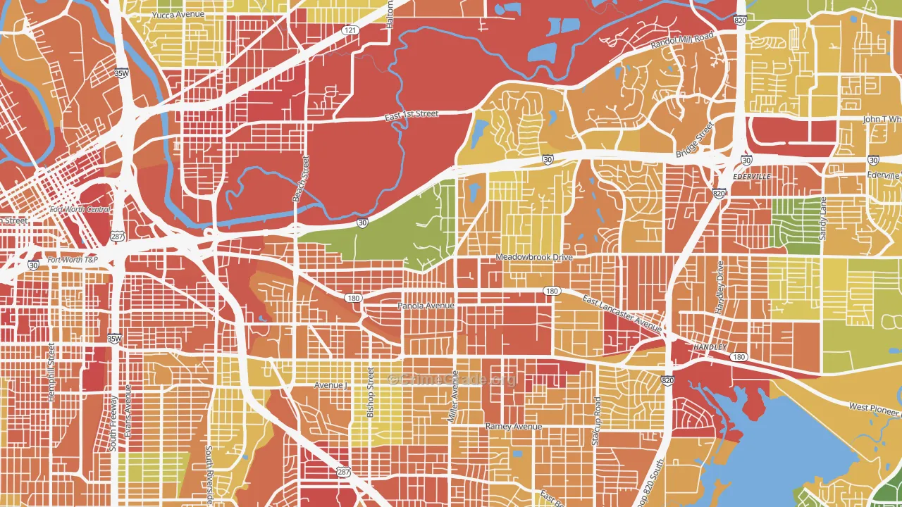 76103, TX Map of Theft Rates
