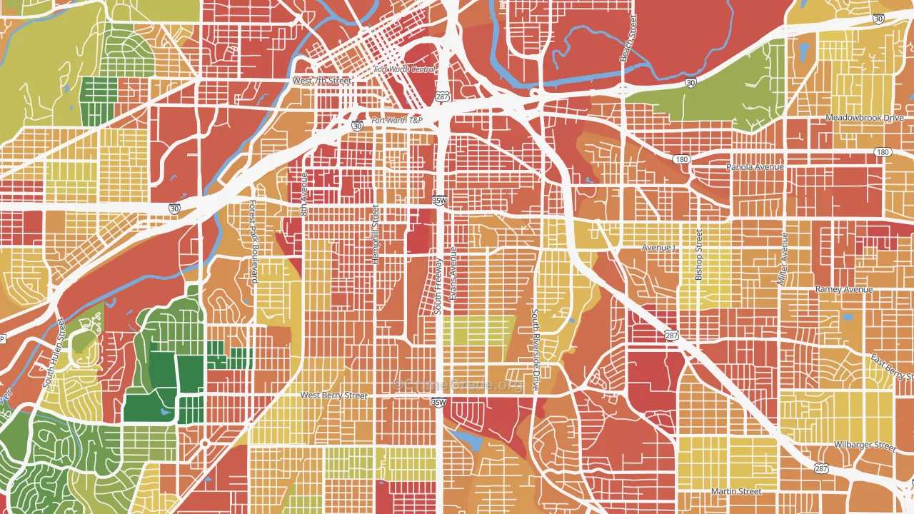 76104, TX Map of Theft Rates