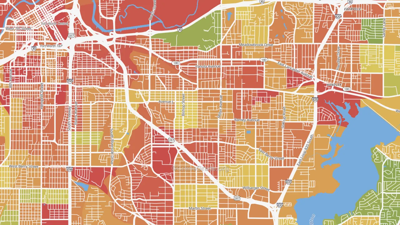 76105, TX Map of Theft Rates