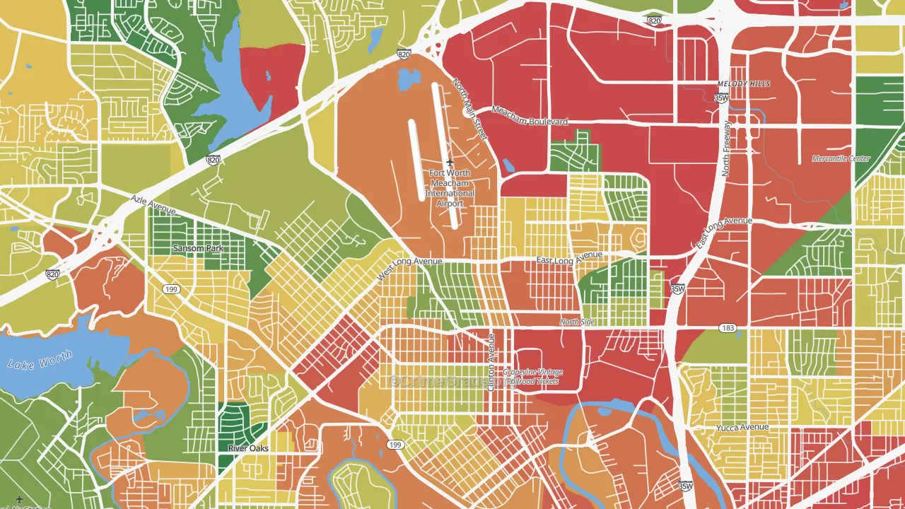 76106, TX Map of Theft Rates